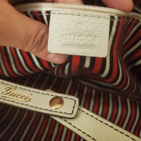 GUCCI RARE BAG VINTAGE NAVY PURSE WHITE LEATHER - Picture 5 of 16